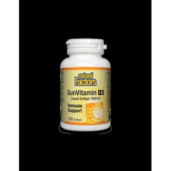 Image 1 of Natural Factors SunVitamin D3 1000 IU | Витамин D3 1000 IU, 180 софтгел капсули (1054 NF)