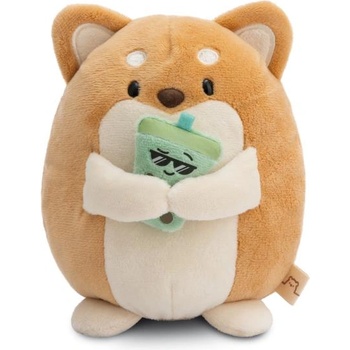 NICI плюш MyMochi Куче Хиро 16см с bubble tea в подаръчна опаковка, 11x12x6, 5см