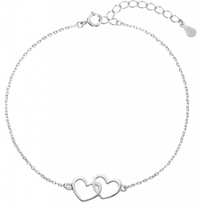 Pavona stříbrný náramek dvě srdíčka 63009