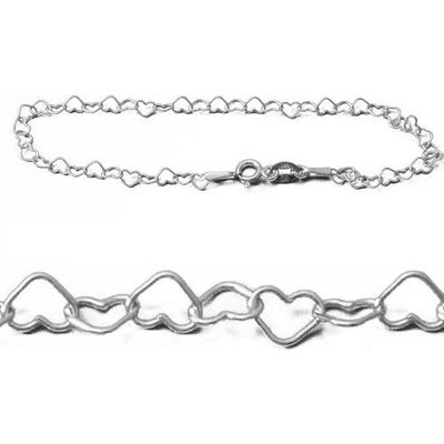 Zlatnictví zlatíčko stříbrný srdíčkový náramek 000.00135