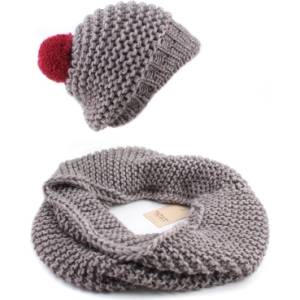  Дамски комплект плетен кръгъл шал и шапка Raffaello Bettini RB SC 014/2622E&011/1320, Бежов