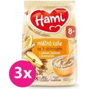 Detské kaše Hami mliečna so 7 obilninami s jablkom banánom a pomarančom 3 x 210 g