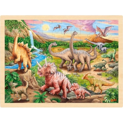 GOKI Dřevěné Dinosauří stezka 96 dílků