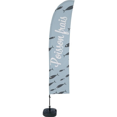 Jansen Display Beach Flag Budget Wind Complete Set Fresh Fish French ECO, 1010 x 4305 mm
