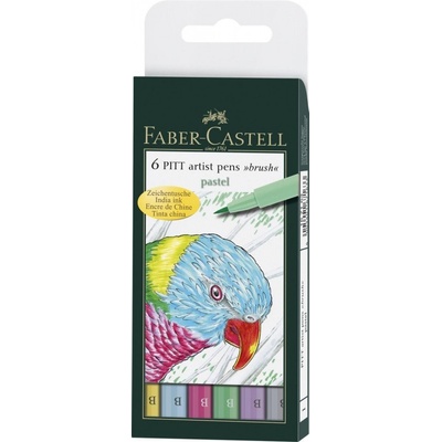 Faber Castell 167163 Pitt Artist Pen Brush súprava 6 ks pastelové farby
