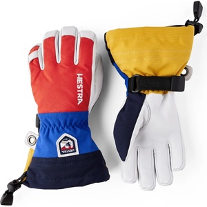 Hestra Детски ръкавици Hestra Kid's Army Leather Heli Ski 5 Finger Gloves - Light Red Multi - размер 5 (EU) (202-1167-0813)