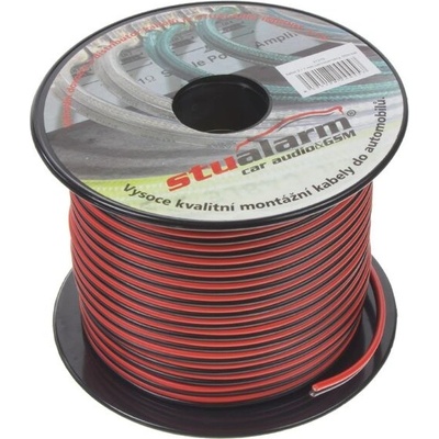 Kabel 2x1 mm, černočervený, 50 m bal