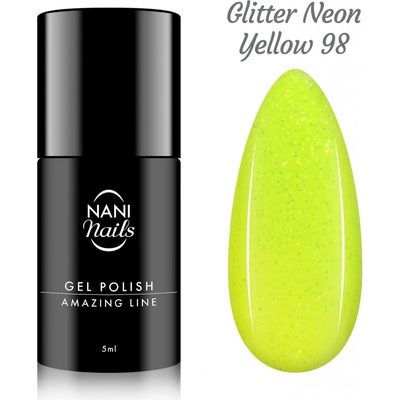NANI Gél lak Amazing line Glitter Neon Yellow 5 ml