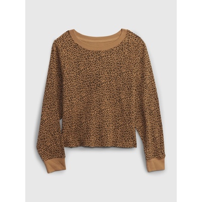 GAP detské tričko so vzorom leopard Hnedá