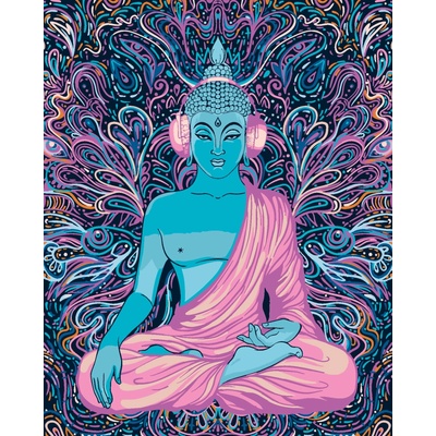 ZUTY Malování podle čísel FIALOVÝ BUDDHA 40 x 50 cm
