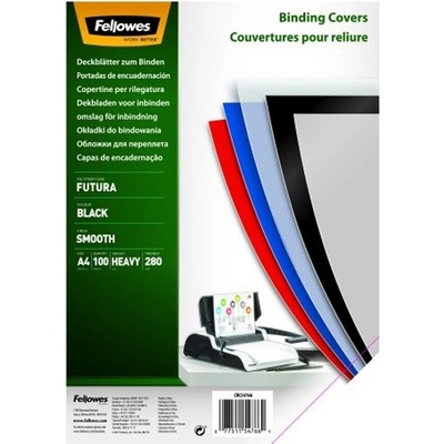Fellowes Преден капак FELLOWES Futura A/4 280 микрона полипропилен матово черно 100/бр. 5476602 (5476602)