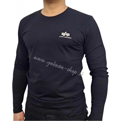 Alpha Industries Basic LS Small Logo pánske s dlhým rukávom čierne