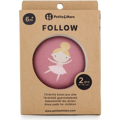 Petit&Mars Chrániče kolen elastické na lezení Follow Dusty Rose – Zboží Mobilmania