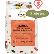 Probio Mouka z červené pšenice celozrnná jemně mletá bio 450 g