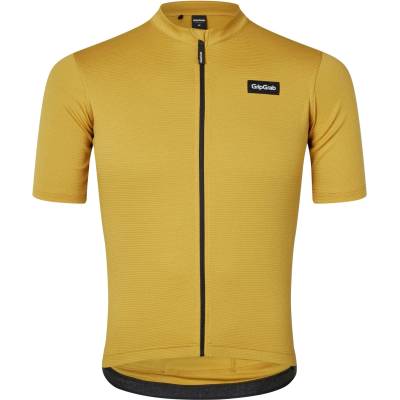 GripGrab Мъжка фланелка с къс ръкав за колоездене GripGrab EXPLR Merinotech Short Sleeve Jersey Cycling jersey - Mustard Yellow (056-3087-0212)