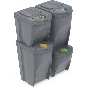 Prosperplast SORTIBOX Sada 3 odpadkových košov 3 x 25 l, šedý kameň IKWB25S3