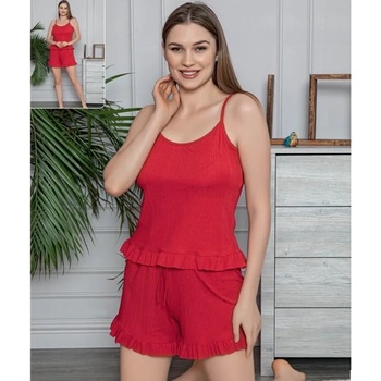 Image 1 of Лятна пижама в червено с къдри