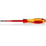 KNIPEX Отвертка шлиц 4.0 Slim, VDE 1000V жълто-червена ръкохватка (K982040SL)
