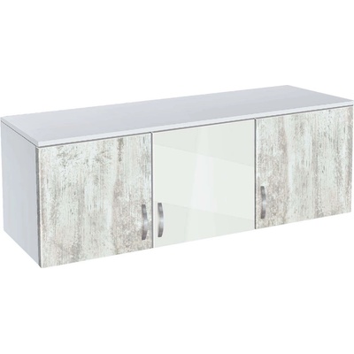 Bogdan Furniture G Надстройка за трикрилен гардероб Мебели Богдан модел bm-ava 3, кристал с бяло