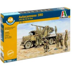 Italeri Бърз монтаж военен 7508 - Автоматично оръдие Ro3 с 90/53 AA оръдие (1: 72)