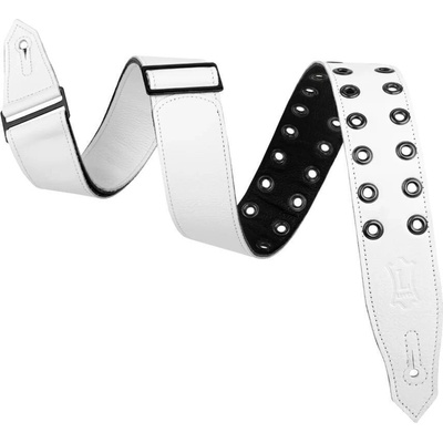Levy's Rebel Leather White/Eyelet Каишка за китара (M80RBEY-WHT)