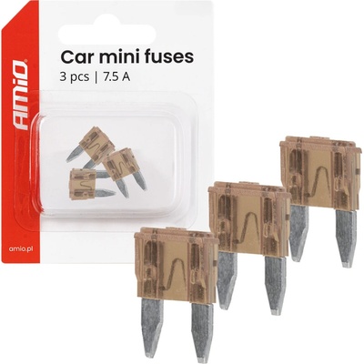 Autopoistky MINI púzdro 3 ks 7,5A AMIO-05097