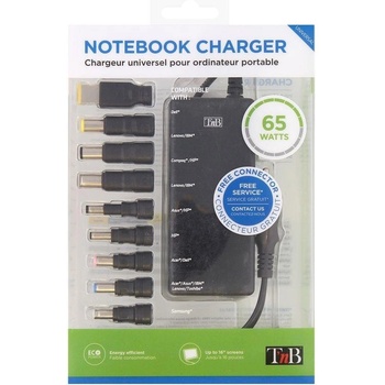 T'nB Зарядно за лаптоп Еasyline TNB, универсално, 65W, с 9 накрайника, дължина 1 (2050160115)