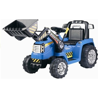 Mamido elektrický traktor Power s radlicí modrá