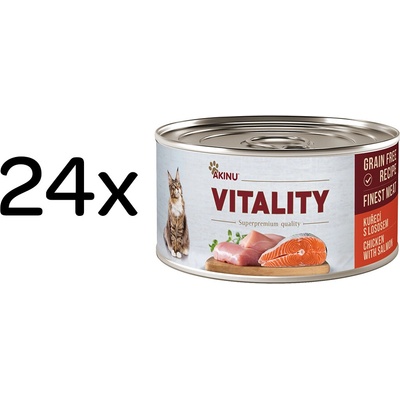 Akinu Vitality Kuřecí & losos 24 x 70 g