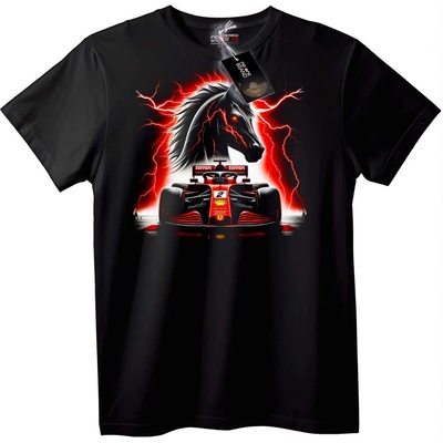 NOONEBRAND Тениска Ferrari F1 мълния кон - S, Black