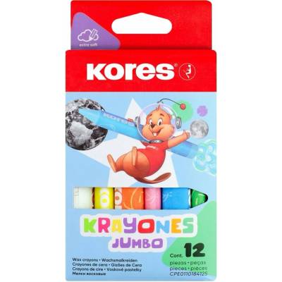 Kores Voskovky Krayones Jumbo 12 barev trojhranné