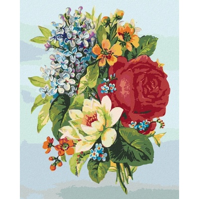 zuty Malování Podle Čísel Koláž Květiny 80 x 100 Cm Plátno Rám 8596530096955