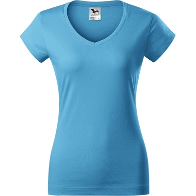Malfini Fit V-neck 162 tyrkysová