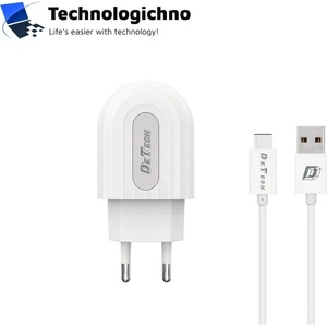 DeTech Зарядно DeTech DE-28C 220V 2.4A + Type-C кабел (090501034)