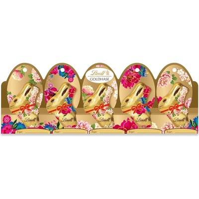 Lindt Zlatý zajíček Mini s květinkami 5 x 10 g – Zboží Dáma