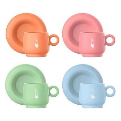 Bialetti Fruit Vibes darčekový set 4 espresso šálok s podšálkami 60 ml