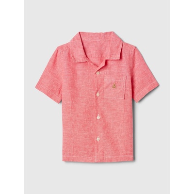 GAP Baby košile z lněné směsi Oxford Shirt růžová – Zboží Dáma