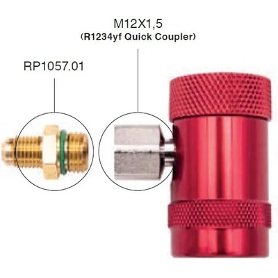 Errecom - Италия RP1057.01 - Адаптер за бърза връзка R1234yf 1/4 SAE (M) x M12x1.5 (M)