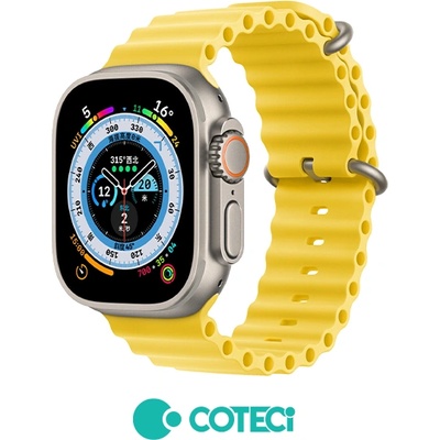 COTECi Жълта силиконова каишка Ocean за iWatch 8, 45мм | Baseus. bg (21043-YL)