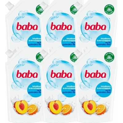 Baba tekuté mydlo náplň mlieko a ovocie 6 x 500 ml