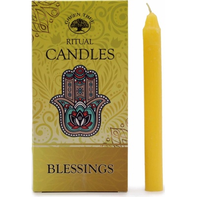 Green Tree Ritual Candles Blessing 10 ks 12 x 1 cm