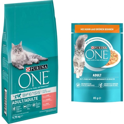 Purina ONE Adult losos a celozrnné obilniny 9,75 kg