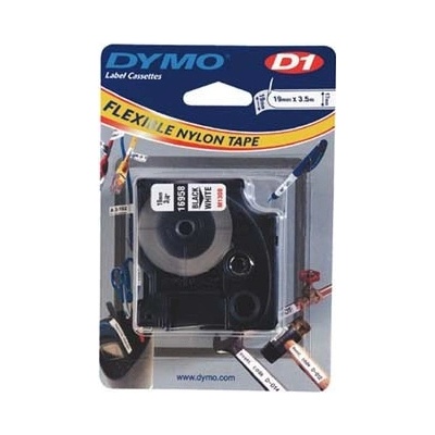 Dymo D1 16958, S0718050, 19mm x 3.5m, čierna tlač/biely podklad, originálná páska