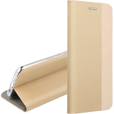 Gigapack Poco M8 Pro / Redmi Note 15 Pro Plus 5G GIGAPACK Ток за изправяне, кожен ефект FLIP, текстилна шарка, ЗЛАТЕН (GP-183329)