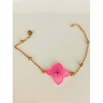 Meganflo Гривна розова хортензия - злато