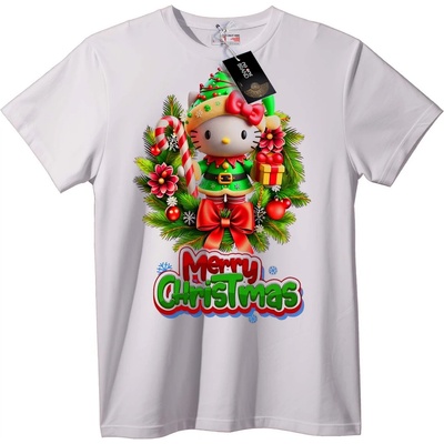 NOONEBRAND Тениска Весела Коледа Елф - 4XL, Black
