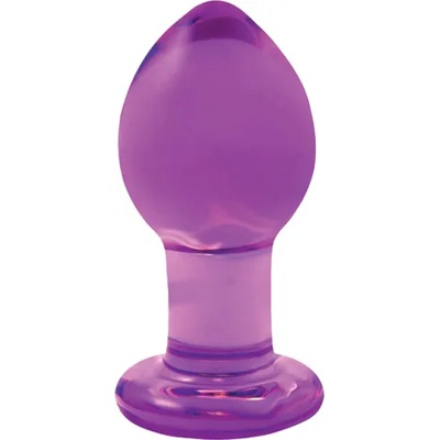 NS Novelties Стъклено дилдо Butt Plug "SPIRES PURPLE" 8 см