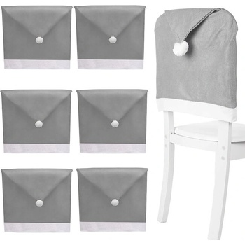 Verk Vianočný návlek na stoličku Santa Claus šedý 6ks