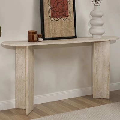 TopMebel Меламинов страничен шкаф Sira в цвят травертин 150x35x75см