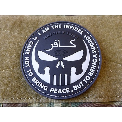 3D nášivka The Infidel Punisher - černobílá, A.C.M.